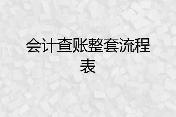 会计查账整套流程表