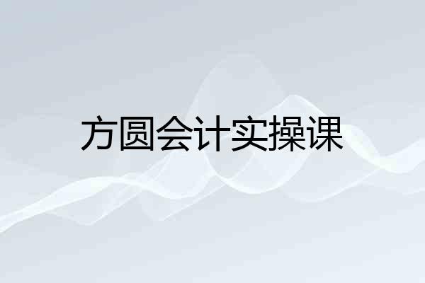 方圆会计实操课