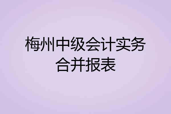 梅州中级会计实务合并报表