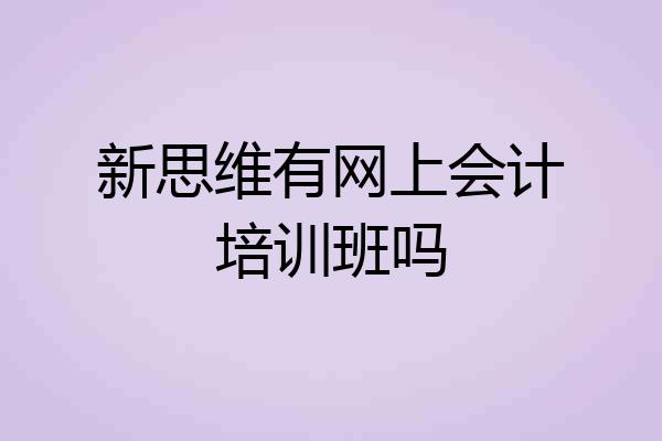新思维有网上会计培训班吗