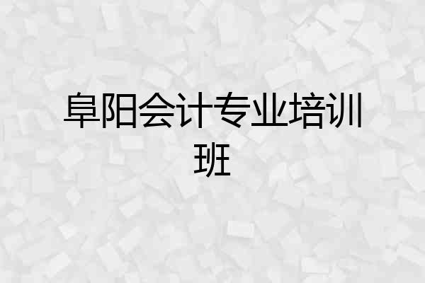 阜阳会计专业培训班