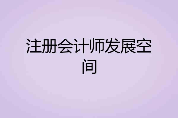 注册会计师发展空间
