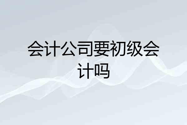会计公司要初级会计吗