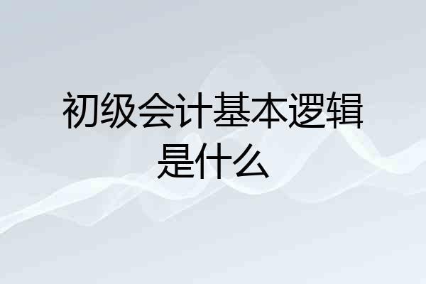 初级会计基本逻辑是什么