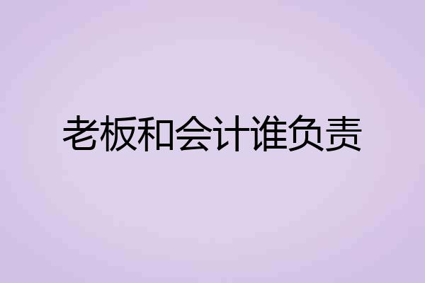 老板和会计谁负责