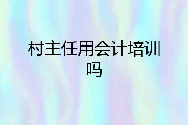 村主任用会计培训吗