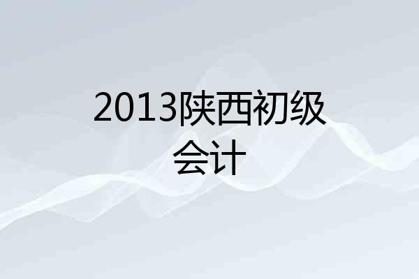 2013陕西初级会计