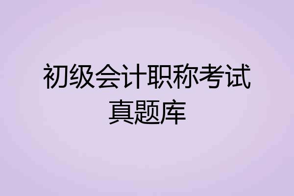 初级会计职称考试真题库