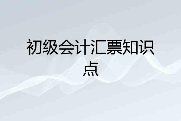 初级会计汇票知识点