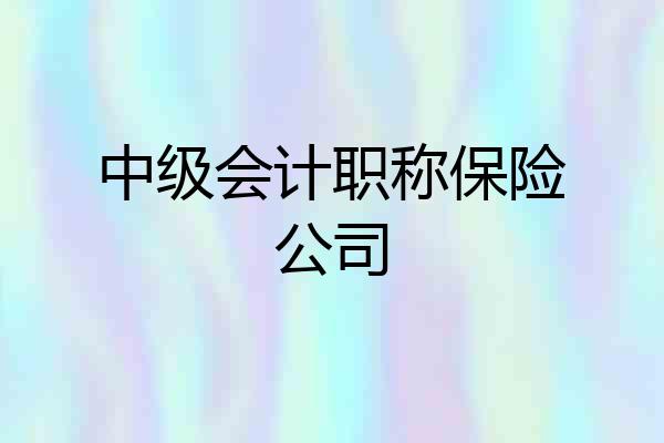 中级会计职称保险公司