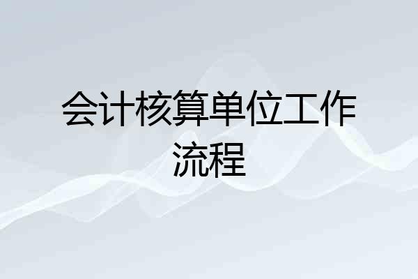 会计核算单位工作流程