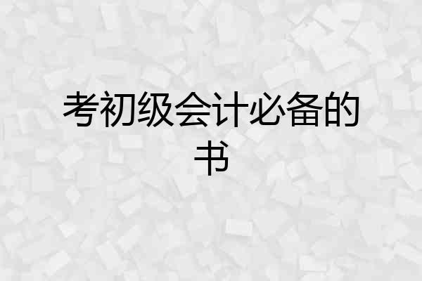 考初级会计必备的书