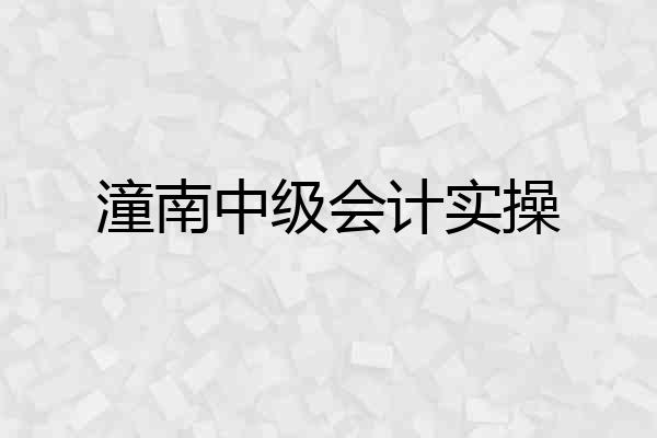 潼南中级会计实操