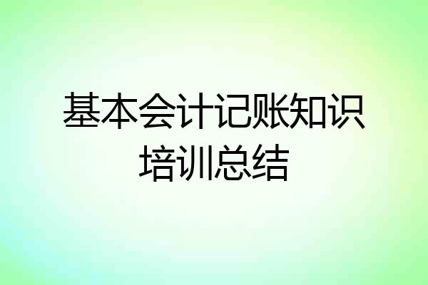基本会计记账知识培训总结