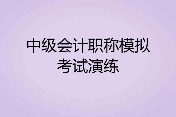 中级会计职称模拟考试演练