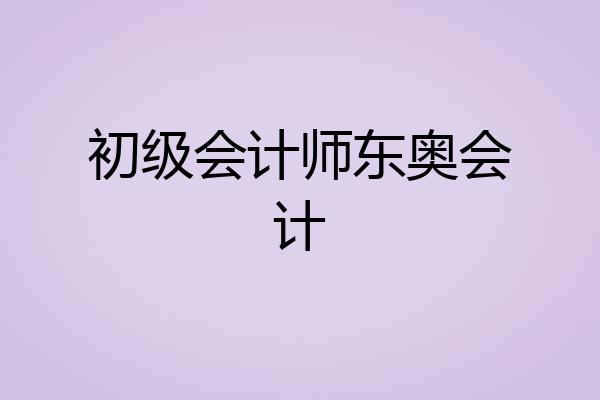 初级会计师东奥会计