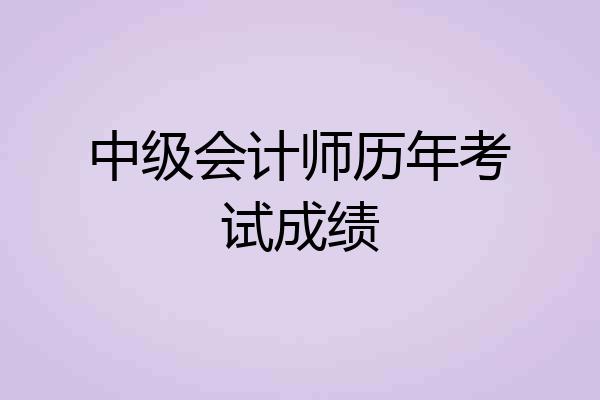中级会计师历年考试成绩