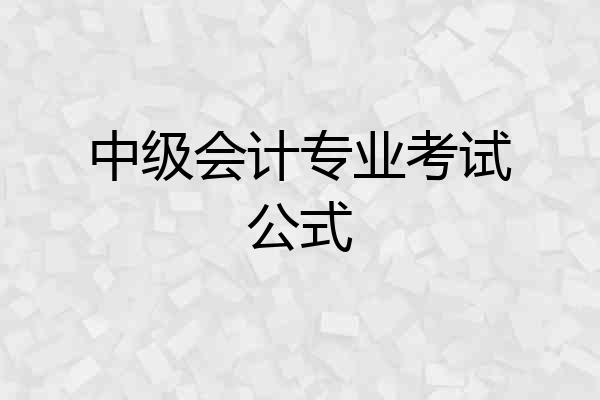 中级会计专业考试公式