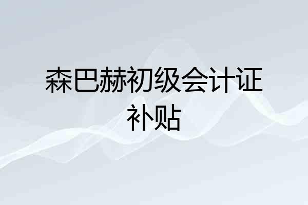 森巴赫初级会计证补贴