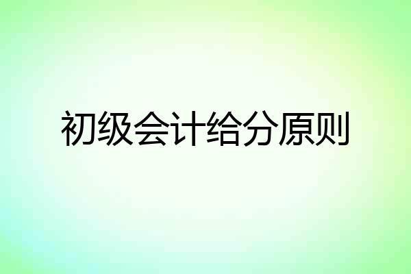 初级会计给分原则