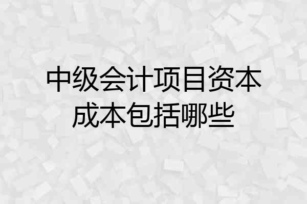 中级会计项目资本成本包括哪些
