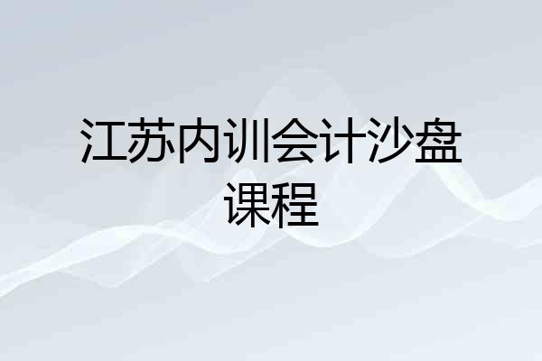 江苏内训会计沙盘课程