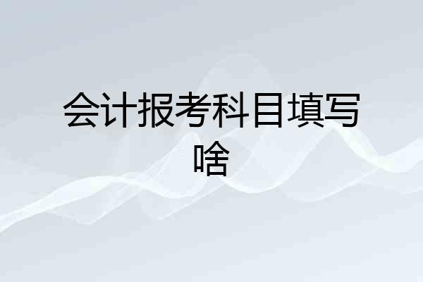 会计报考科目填写啥