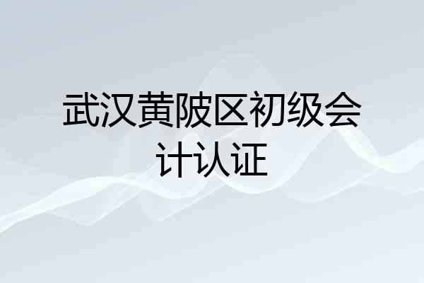 武汉黄陂区初级会计认证