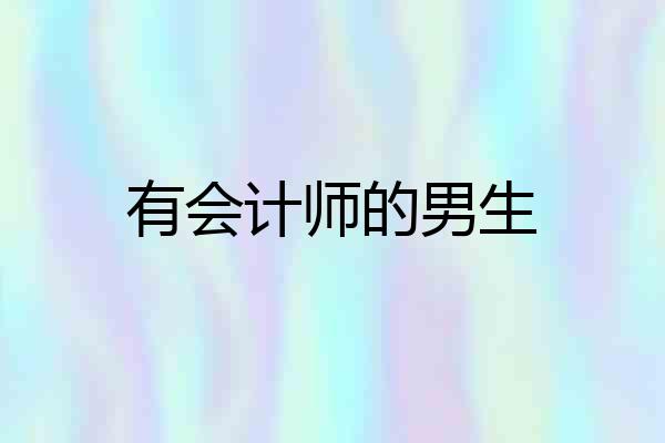 有会计师的男生