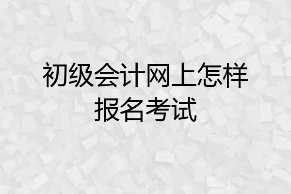 初级会计网上怎样报名考试