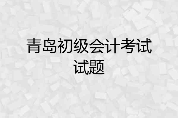 青岛初级会计考试试题