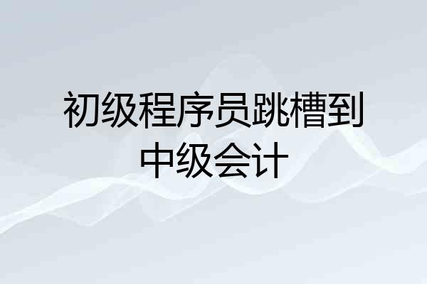 初级程序员跳槽到中级会计