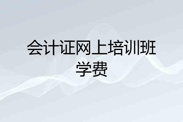会计证网上培训班学费