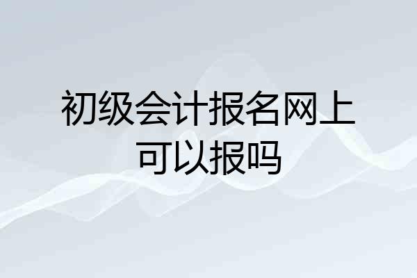 初级会计报名网上可以报吗