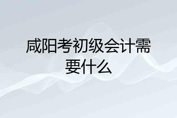 咸阳考初级会计需要什么