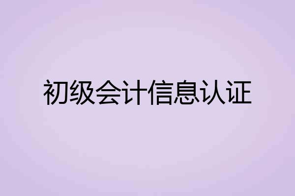 初级会计信息认证