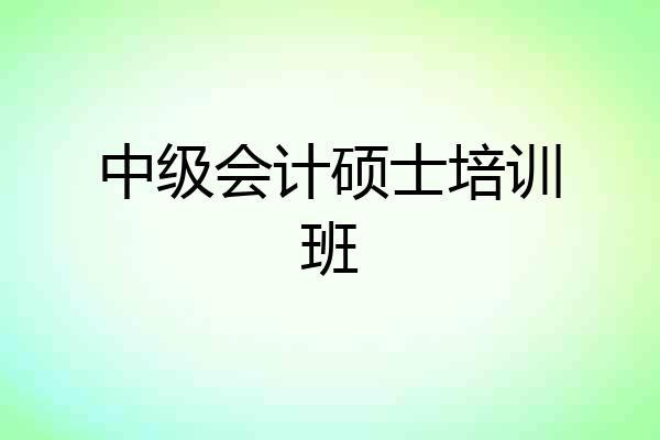 中级会计硕士培训班