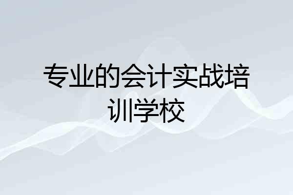 专业的会计实战培训学校