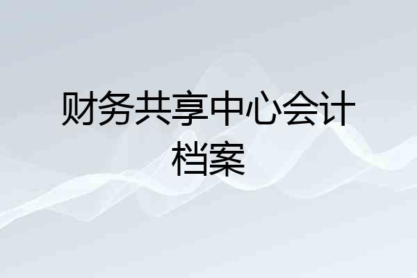 财务共享中心会计档案