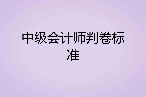 中级会计师判卷标准
