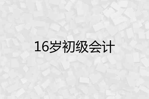 16岁初级会计