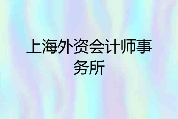 上海外资会计师事务所