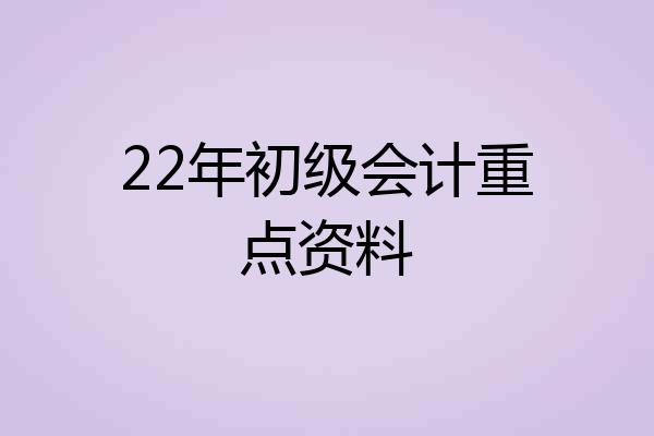 22年初级会计重点资料
