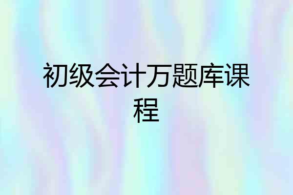 初级会计万题库课程