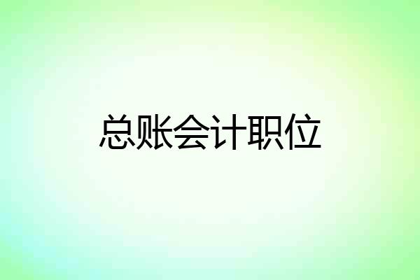 总账会计职位
