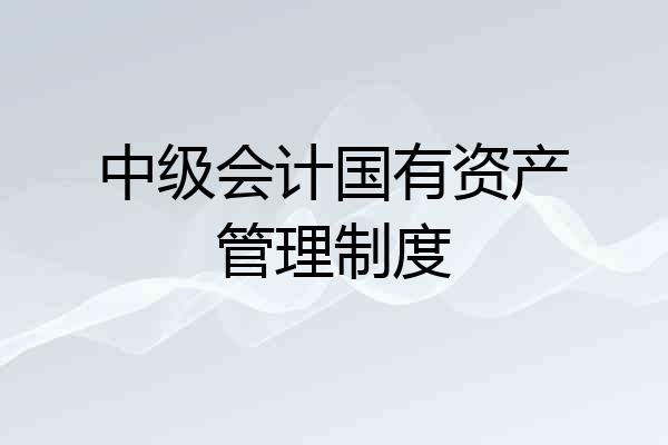 中级会计国有资产管理制度