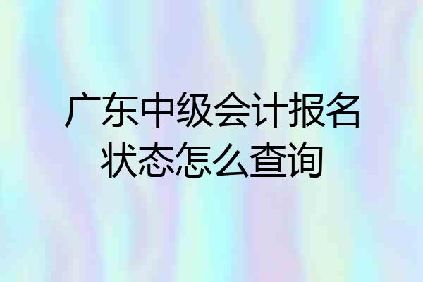 广东中级会计报名状态怎么查询