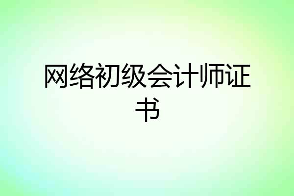 网络初级会计师证书