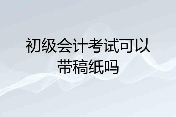 初级会计考试可以带稿纸吗
