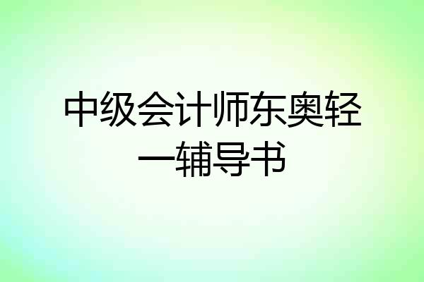 中级会计师东奥轻一辅导书